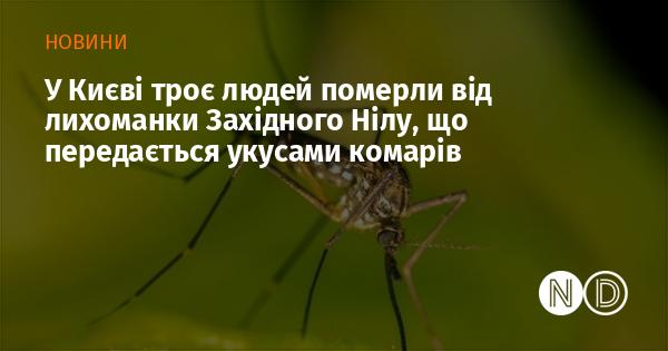 У столиці троє людей загинули через лихоманку Західного Нілу, яку поширюють комарі.