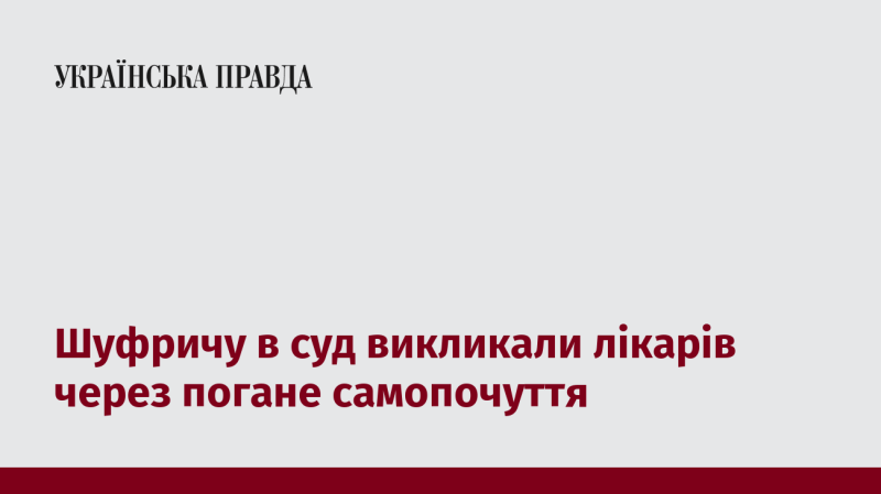 Шуфрича викликали до суду медичних працівників у зв'язку з його незадовільним станом здоров'я.