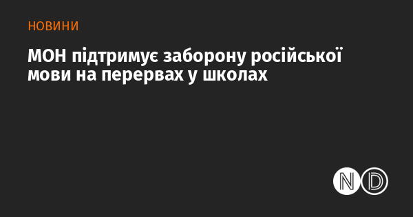 Міністерство освіти і науки виступило за введення заборони на використання російської мови під час перерв у навчальних закладах.